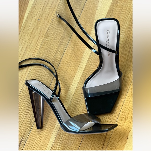 GIANVITO ROSSI "Glass + Vernice" Sandals SZ 6 Black - Picture 6 of 7